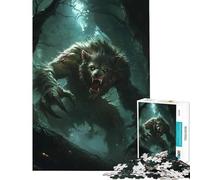 Jigsaw Puzzle1000 Pieces Werewolf in The Woods Brain Intelligence Challenge Addictive Toys Hands-on Game Birthday Present Secret Santa Gifts (Size 38x52cm)