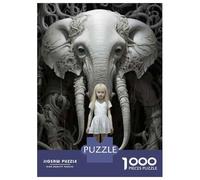 Jigsaw Puzzle1000 Pieces Whimsical Elephant Artwork Adult Jigsaw Relaxing Games Staycation Kill Time Unique Gifts for Birthday And Christmas 52x38cm/1000pcs
