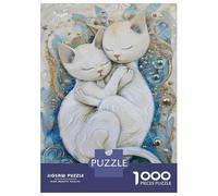 Jigsaw Puzzle1000 Pieces Whispering Cats A Cozy Pair Adult Jigsaw Relaxing Games Staycation Kill Time Unique Gifts for Birthday And Christmas 38x26cm/1000pcs