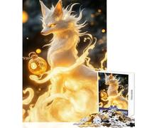 Jigsaw Puzzle1000 Pieces White Fox Spirit Puzzles for Teenagers Difficult Hard Challenging To Complete Challenging Game Gifts (50x75cm)