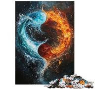Jigsaw Puzzle1000 Pieces Yin Yang Fire & Water Jigsaw Puzzles for Adults Family Activities Train Your Brain And Hands Stress Reduction Gifts (75x50cm/1000pcs)