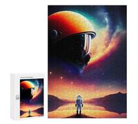 Jigsaw Puzzle300 PCS Astronaut Gazing at Planets -3 Puzzle for Adults Relaxing Games Improve Memory Unique Gifts for Birthday And Christmas 300 PCS