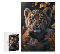 Jigsaw Puzzle300 PCS Baby Tiger in Autumn Puzzle for Adults Relaxing Games Improve Memory Unique Gifts for Birthday And Christmas 300 PCS