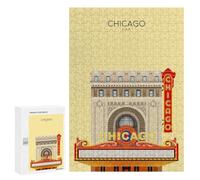 Jigsaw Puzzle300 PCS Chicago Travel Snippet Puzzle for Adults Relaxing Games Improve Memory Unique Gifts for Birthday And Christmas 300 PCS