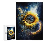Jigsaw Puzzle300 PCS Cosmic Sunflower Bloom Puzzle for Adults Relaxing Games Improve Memory Unique Gifts for Birthday And Christmas 300 PCS