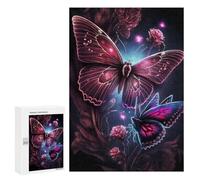 Jigsaw Puzzle300 PCS Glowing Butterflies Garden-1 Puzzle for Adults Relaxing Games Improve Memory Unique Gifts for Birthday And Christmas 300 PCS