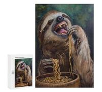 Jigsaw Puzzle300 PCS Hilarious Sloth Eating Puzzle for Adults Relaxing Games Improve Memory Unique Gifts for Birthday And Christmas 300 PCS