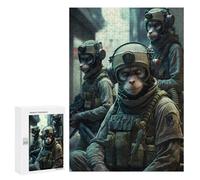 Jigsaw Puzzle300 PCS Monkey Soldiers in Action Puzzle for Adults Relaxing Games Improve Memory Unique Gifts for Birthday And Christmas 300 PCS