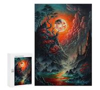 Jigsaw Puzzle300 PCS Mystical Moonlit Landscape Puzzle for Adults Relaxing Games Improve Memory Unique Gifts for Birthday And Christmas 300 PCS