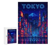 Jigsaw Puzzle300 PCS Neon Tokyo Cityscape at Night Puzzle for Adults Relaxing Games Improve Memory Unique Gifts for Birthday And Christmas 300 PCS