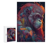 Jigsaw Puzzle300 PCS Orangutan in Vibrant Colors Puzzle for Adults Relaxing Games Improve Memory Unique Gifts for Birthday And Christmas 300 PCS
