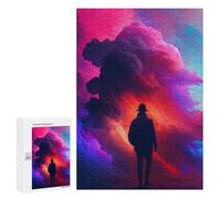 Jigsaw Puzzle300 PCS Silhouette in Colorful Clouds Puzzle for Adults Relaxing Games Improve Memory Unique Gifts for Birthday And Christmas 300 PCS