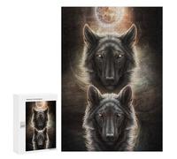 Jigsaw Puzzle300 PCS Wolf Duo Under Moonlight Puzzle for Adults Relaxing Games Improve Memory Unique Gifts for Birthday And Christmas 300 PCS