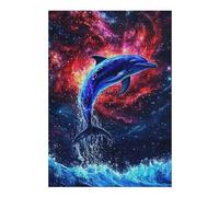 Jigsaw Puzzle38x26cm/1000pcs Dolphin Leaping Ocean Waves Adult Jigsaw Puzzle Toy Wall Decor Presents for Women Unique Gifts for Birthday And Christmas 38x26cm/1000pcs