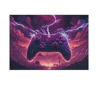 Jigsaw Puzzle38x26cm/1000pcs Thunderstorm Gaming Controller Artwork Adult Jigsaw Puzzle Toy Wall Decor Presents for Women Unique Gifts for Birthday And Christmas 38x26cm/1000pcs