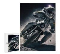 Jigsaw Puzzle500 PCS Astronaut Motorcycle Moon Ride Puzzle for Adults Relaxing Games Improve Memory Unique Gifts for Birthday And Christmas 500 PCS