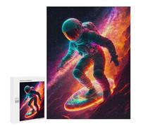 Jigsaw Puzzle500 PCS Astronaut Surfing Galaxy Puzzle for Adults Relaxing Games Improve Memory Unique Gifts for Birthday And Christmas 500 PCS