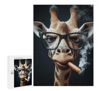 Jigsaw Puzzle500 PCS Cool Giraffe with Cigar Puzzle for Adults Relaxing Games Improve Memory Unique Gifts for Birthday And Christmas 500 PCS