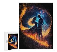 Jigsaw Puzzle500 PCS Fire And Ice Cosmic Dance Puzzle for Adults Relaxing Games Improve Memory Unique Gifts for Birthday And Christmas 500 PCS