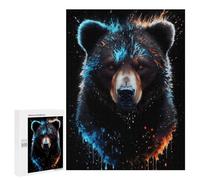 Jigsaw Puzzle500 PCS Flaming Bear Portrait Artwork Puzzle for Adults Relaxing Games Improve Memory Unique Gifts for Birthday And Christmas 500 PCS