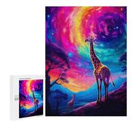 Jigsaw Puzzle500 PCS Giraffes in A Cosmic Landscape Puzzle for Adults Relaxing Games Improve Memory Unique Gifts for Birthday And Christmas 500 PCS