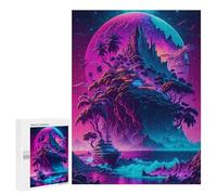 Jigsaw Puzzle500 PCS Neon Island Fantasy -1 Puzzle for Adults Relaxing Games Improve Memory Unique Gifts for Birthday And Christmas 500 PCS