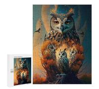Jigsaw Puzzle500 PCS Owl Family in Autumn Forest Puzzle for Adults Relaxing Games Improve Memory Unique Gifts for Birthday And Christmas 500 PCS