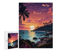 Jigsaw Puzzle500 PCS Sunset Beach Serenity Puzzle for Adults Relaxing Games Improve Memory Unique Gifts for Birthday And Christmas 500 PCS