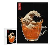 Jigsaw Puzzle500 PCS Tea Cup The Great Wave Puzzle for Adults Relaxing Games Improve Memory Unique Gifts for Birthday And Christmas 500 PCS