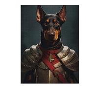Jigsaw Puzzle52x38cm/1000pcs Doberman in Armor Adult Jigsaw Puzzle Toy Wall Decor Presents for Women Unique Gifts for Birthday And Christmas 52x38cm/1000pcs