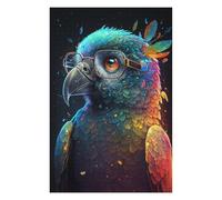 Jigsaw Puzzle75x50cm/1000pcs Colorful Parrot with Glasses Adult Jigsaw Puzzle Toy Wall Decor Presents for Women Unique Gifts for Birthday And Christmas 75x50cm/1000pcs