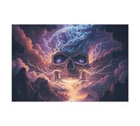 Jigsaw Puzzle75x50cm/1000pcs Thundering Skull Epic Fantasy Artwork Adult Jigsaw Puzzle Toy Wall Decor Presents for Women Unique Gifts for Birthday And Christmas 75x50cm/1000pcs