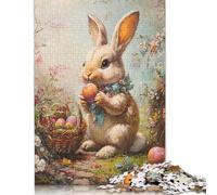 Jigsaw Puzzles 尺寸 Pieces for Adults Easter Cute Bunny Puzzle for Adults 材质 Board Puzzles Family Decoration 300pcs (40x28cm)