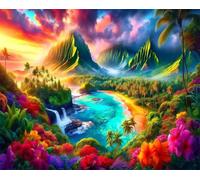 Jigsaw Puzzles 100 piece,Puzzles for Adults,Challenging Educational Family Activity Games Home Decoration Puzzle Island Woods Lake 15.6 x 11 inch