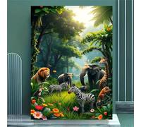 Jigsaw Puzzles 100 piece,Puzzles for Adults,Challenging Educational Family Activity Games Home Decoration Puzzle Jungle Animals 15.6 x 11 inch