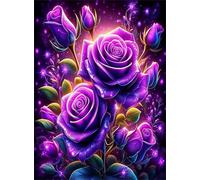 Jigsaw Puzzles 100 piece,Puzzles for Adults,Challenging Educational Family Activity Games Home Decoration Puzzle Beautiful Purple Roses 15.6 x 11 inch