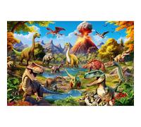 Jigsaw Puzzles 100 Pieces for Kids Jigsaw Puzzles for Kids 100 Piece Puzzle Educational Learning Toys for 5 6 7 8 9 Girls and Boys-Dinosaurs World