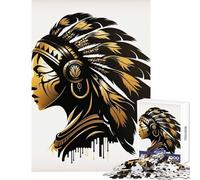 Jigsaw Puzzles 1000 Aboriginal Woman Jigsaw for Teenagers Staycation Kill Time Challenging To Complete Stress Reduction Gifts (38x52cm)