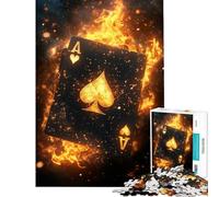Jigsaw Puzzles 1000 Ace of Spades on Fire Fun Activities at Home Tough Challenge Impossible Game for And from 14 Years And over (50x75cm)