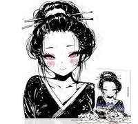 Jigsaw Puzzles 1000 Anime Geisha Girl in Kimono Adult Jigsaw Puzzles Difficult Challenge Challenging To Complete Unique Challenge Game (38x26cm)