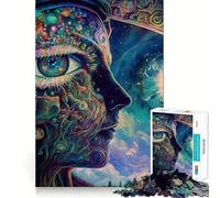 Jigsaw Puzzles 1000 Awakening Third Eye Accurate Joint Fun Cognitive Fun Play Slow Time Fun Birthday Art Play (50x75cm)