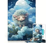 Jigsaw Puzzles 1000 Baby Sheep Accurate Joint Fun Cognitive Fun Play Slow Time Fun Birthday Art Play (38x26cm)
