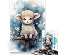 Jigsaw Puzzles 1000 Baby Sheep Accurate Joint Fun Cognitive Fun Play Slow Time Fun Birthday Art Play (50x75cm)