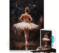 Jigsaw Puzzles 1000 Ballet Dancer in Spotlight Tight Fit Piece Cognitive Play Gift Cozy Fun Time Xmas Scene Art (50x75cm)