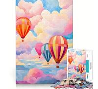 Jigsaw Puzzles 1000 Balloon Symphony Tight Fit Piece Cognitive Play Gift Cozy Fun Time Xmas Scene Art (38x26cm)