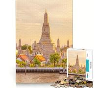 Jigsaw Puzzles 1000 Bangkok Thailand Temple Tight Fit Piece Cognitive Play Gift Cozy Fun Time Xmas Scene Art (38x52cm)