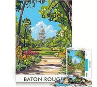Jigsaw Puzzles 1000 Baton Rouge Capitol View Tight Fit Piece Cognitive Play Gift Cozy Fun Time Xmas Scene Art (38x26cm)