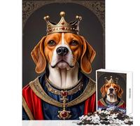 Jigsaw Puzzles 1000 Beagle Dog King Adult Jigsaw Puzzles Difficult Challenge Challenging To Complete Unique Challenge Game (38x52cm)