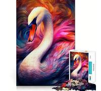 Jigsaw Puzzles 1000 Beautiful Swan Tight Fit Piece Cognitive Play Gift Cozy Fun Time Xmas Scene Art (38x52cm)