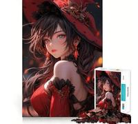 Jigsaw Puzzles 1000 Beautiful Witch Tight Fit Piece Cognitive Play Gift Cozy Fun Time Xmas Scene Art (38x26cm)